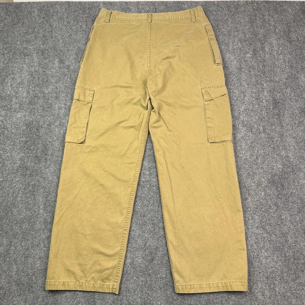 Vintage Levis Mens Cargo Pants 36x34 Khaki Canvas Baggy Relaxed Skater Y2K